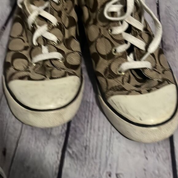 Coach - Logo High Tops - Shearling Lined - 8.5 - Brown - Picture 6 of 10